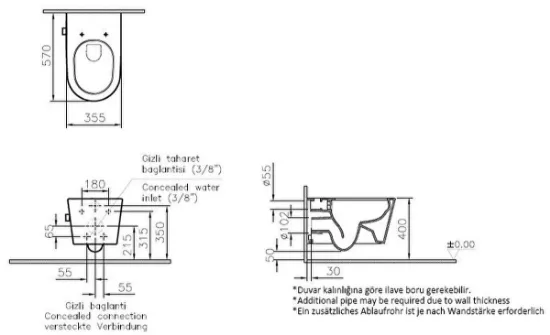 Image de Nest WC suspendu 57 (Blanc)