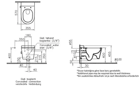 Image de Nest WC suspendu 57 (Blanc)