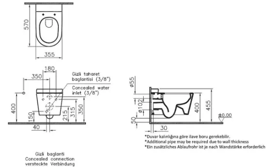 Image de Nest WC suspendu 57 (Blanc)