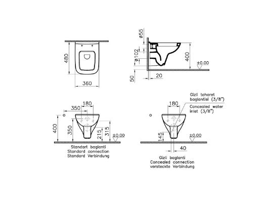 Image de S20 WC suspendu 48 (Blanc)