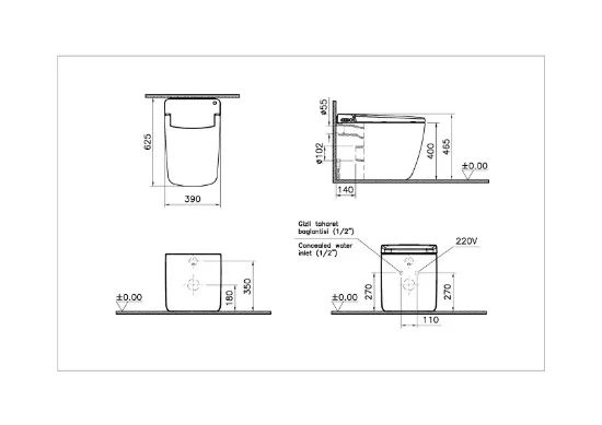 Image de Vitra V-care Prime WC (Blanc)