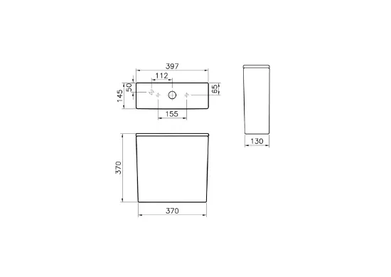 Image de Integra Square Réservoir (Blanc)