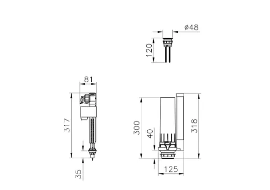 Image de Soupape de mécanisme WC (2,5/4 litres)