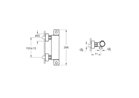 Image de AquaHeat RS3 Termostatik Duş Bataryası