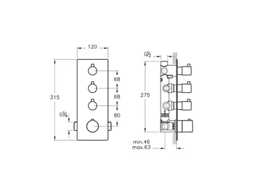 Image de AquaHeat S5 Ankastre Banyo/Duş Bataryası