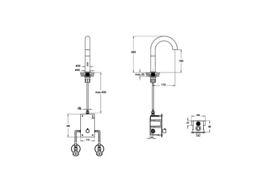 Image de Liquid Mitigeur lavabo sans contact (Noir brillant)