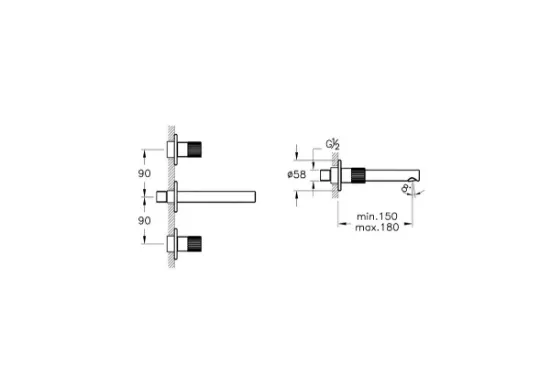 Image de Origin Mitigeur lavabo encastrer (Nickel brossé)