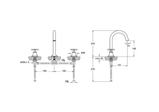 Image de Origin Classic Mitigeur lavabo (Cuivre)