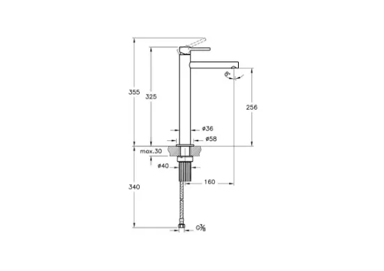 Image de Origin Mitigeur pour vasques haute (Nickel brossé)