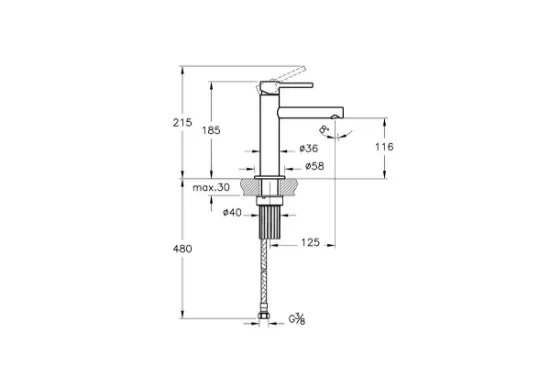 Image de Origin Mitigeur lavabo (Nickel brossé)