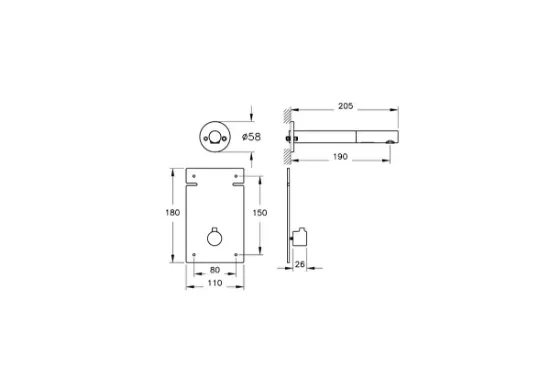 Image de Origin Mitigeur lavabo encastré sans contact (Chromé)