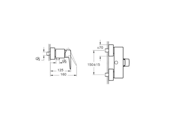 Image de Root Square Mitigeur de douche (Noir mat)