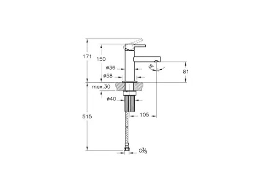 Image de Origin Mitigeur lavabo (Noir mat)