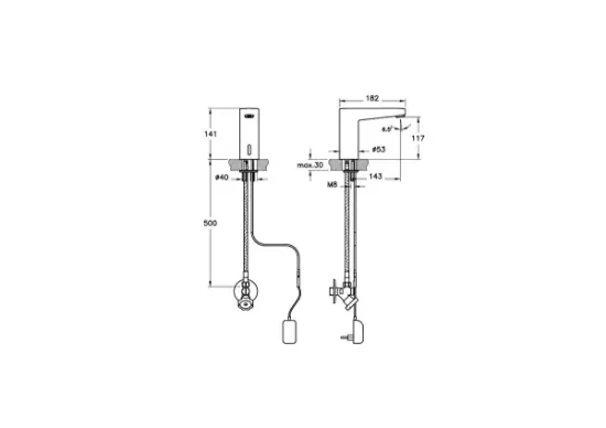 Image de Root Square Mitigeur lavabo  sans contact (Chromé)