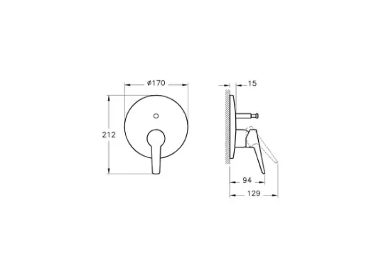 Image de Solid S Mitigeur douche encastrer (Chromé)