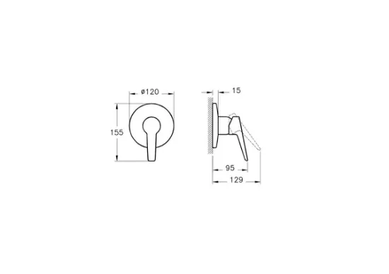 Image de Solid S Mitigeur douche encastrer (Chromé)