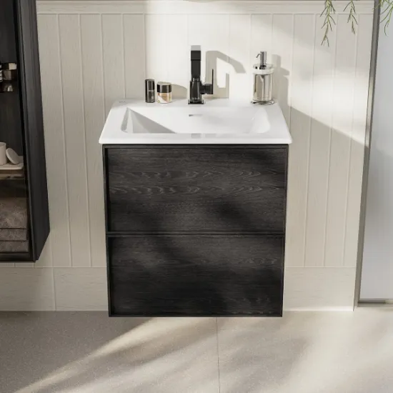 Image de Suit Mitigeur lavabo court, standard (Noir brillant)