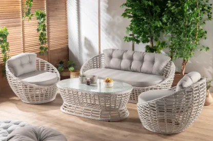 Image de  İsabel Rattan Bahçe Takımı, Gri