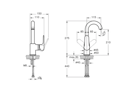 Image de Root Round Mitigeur lavabo (Noir mat)