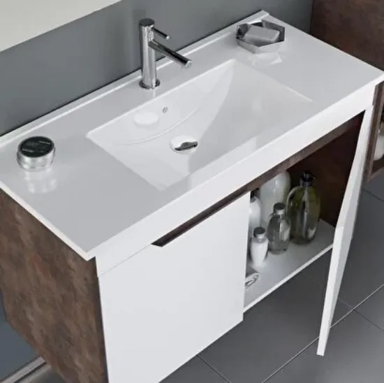 Image de Orka Lago 100 cm Beyaz Banyo Dolabı Alt Modül ve Lavabo