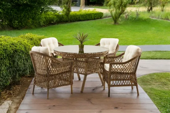 Image de  Nova Rattan Bahçe Masa Takımı, 4 Kişilik, Kahverengi