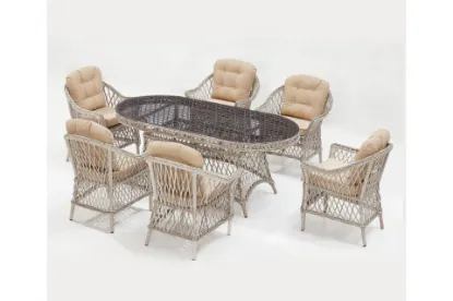 Image de Rattan Orkide Masa Takımı, Krem