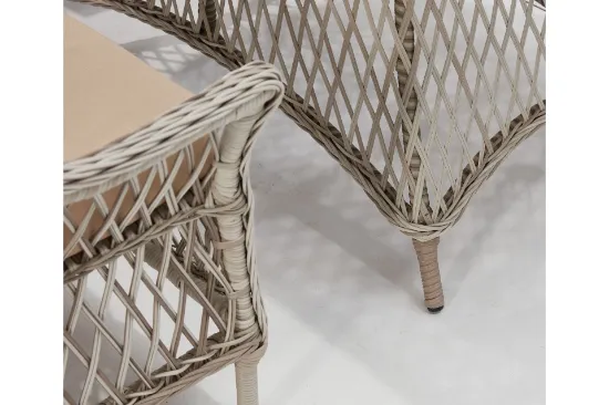 Image de Rattan Orkide Masa Takımı, Krem