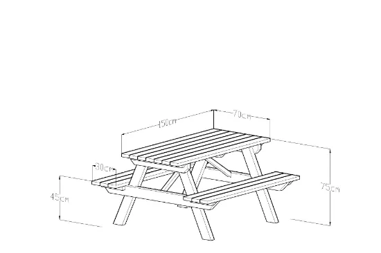 Image de GİVAYO WOOD'S PEGASİ ÇAM PİKNİK MASASI