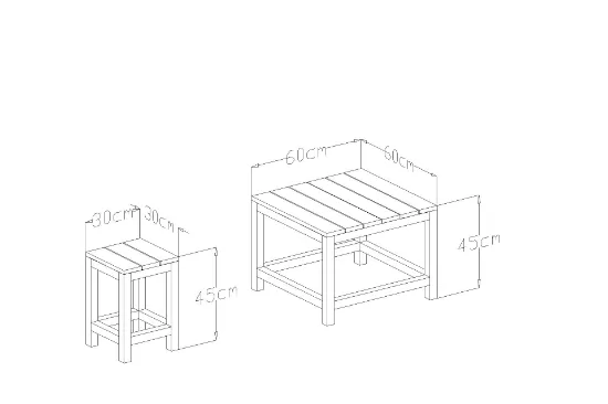 Image de GİVAYO WOOD'S ARES ÇAM BAHÇE BALKON MUTFAK MASASI, ÜÇLÜ SET, CEVİZ