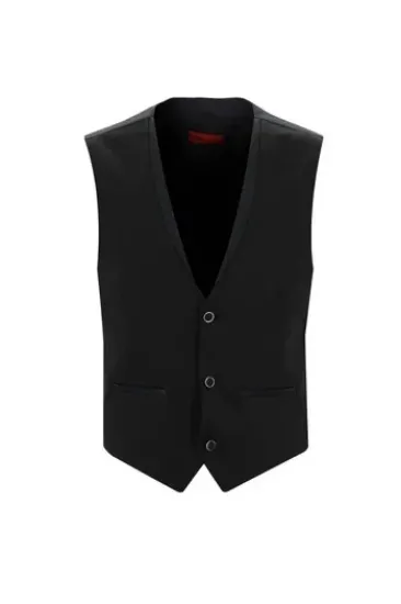 Image de Siyah Slim Fit Dar Kesim Şal Yaka Yelekli Smokin & Damatlık