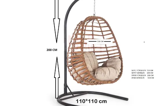 Image de TNC SWİNG KAPADOKYA RATTAN TEKLİ SALINCAK, KAHVERENGİ (QO2-100)