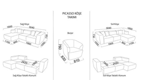 Image de Picasso Köşe Koltuk