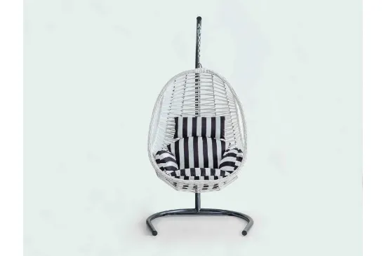 Image de COSMO RATTAN SALINCAK, BEYAZ ZEBRA SİYAH OTURUM