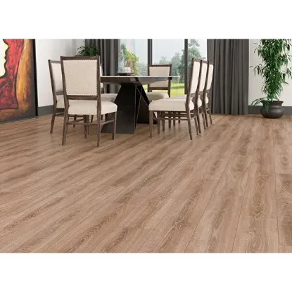 Image de Çamsan Laminant Derzli Parke 10mm Platinum Rustik Meşe 615+8cm Pervaz+şilte