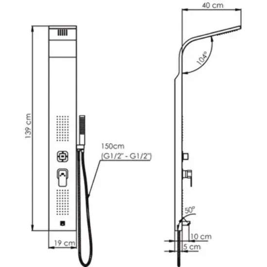 Image de Gpd Duş Paneli Gold Dsp11