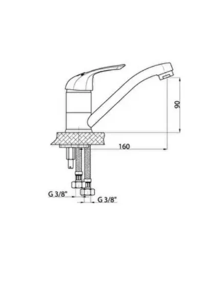 Image de Gpd Döner Lavabo Bataryası Adrio Mdl120