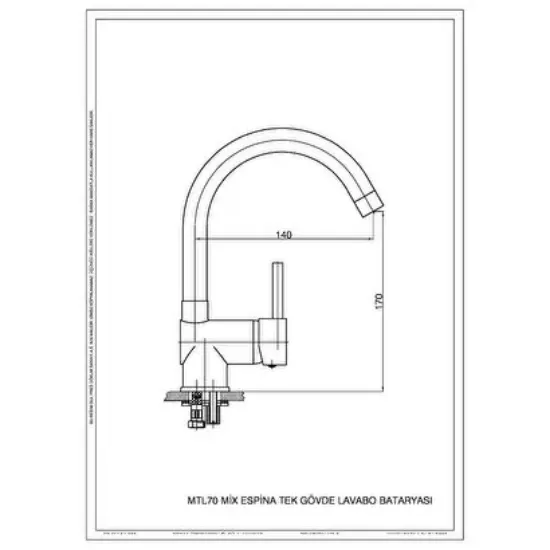 Image de Gpd Mtl70 Espina Mix Lavabo Armatürü Bataryası