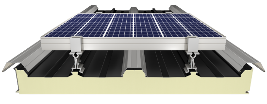 Image de Panneau Pour Couverture Solaire à 5 Nervures Avec Fixation Cachée