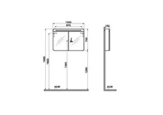 Image de Sento Meuble à miroir 100 (Vert Fjord Mat)