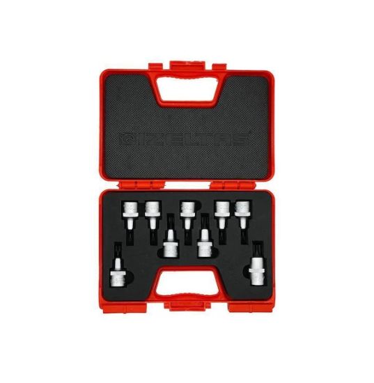 Image de Jeu d'embouts Torx® 9 pièces 1/2 pouces avec douille 60 Mm