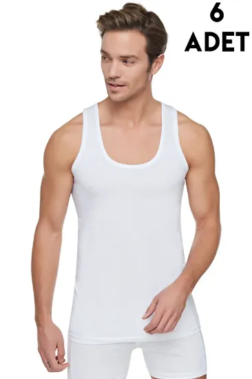 Image de Maillot de corps en coton peigné blanc classique pour hommes