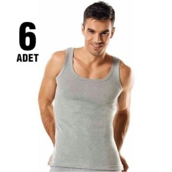 Image de Maillot de corps côtelé gris pour hommes