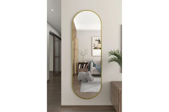 Image de MARSAH HOME ÇİFT TARAF OVAL METAL ÇERÇEVELİ AYNA, GOLD 