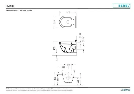 Image de Serel Smart Asma Klozet Kapak Hariç Sm23ods110h