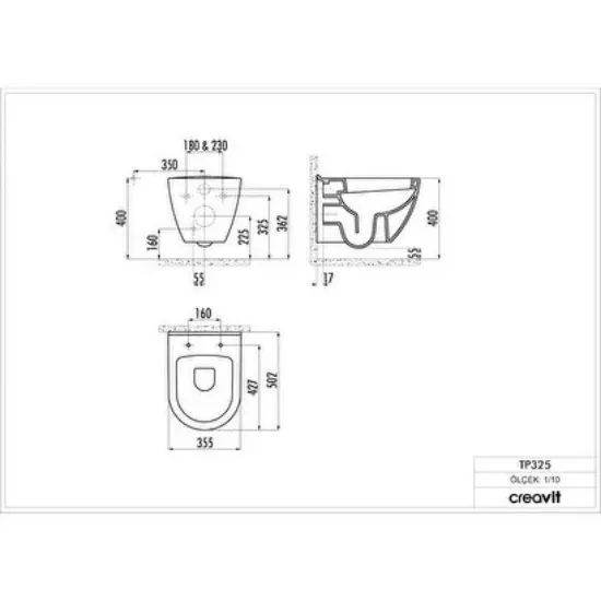 Image de Creavi̇t Tp325 Asma Klozet + Yeni̇ Sli̇m Yavaş Kapanir Kapak Kc5000-orji̇nal