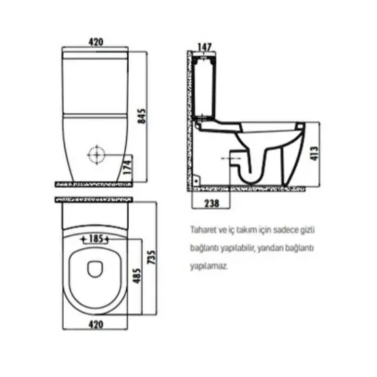 Image de Creavit Grande Xl Duvara Dayalı Klozet Gr360