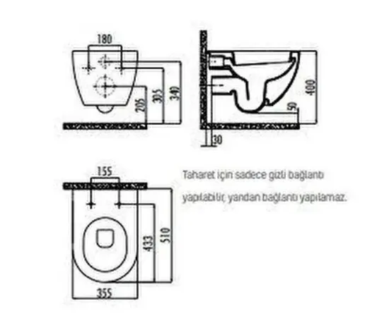 Image de Creavit Free Asma Klozet Fe320 Kapak Hariç