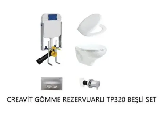 Image de Creavit Gr5001 - Tp320 Gömme Rezervuar Seti 5 Parça Orji̇nal Set