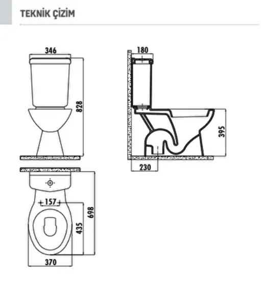 Image de Pa300 Pitta Alttan Çıkışlı Klozet