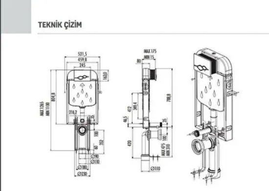 Image de Creavit Gr5001-tp325 Gömme Rezervuar Seti 5 Li̇ Set Yavaş Kapak - Mat Buton